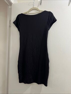 Meshki Black Short-Sleeve Mini Dress